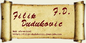 Filip Duduković vizit kartica